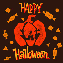  Happy Halloween.  Beautiful Greeting Card Congratulations Lettering Calligraphy