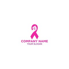 Power Fight Breast Cancer Logo Design Vector