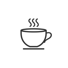 Cup of coffee. Coffee cup icon template black color editable. Coffee symbol Flat vector sign isolated on white background. Simple logo vector illustration for graphic and web