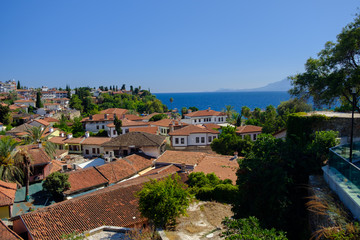 Obraz premium panorama of the old Turkish city of Kaleici with sea view