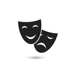 Happy and sad theater mask vector