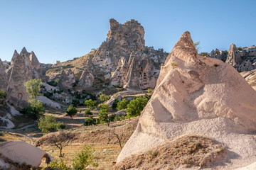Rocks with cave houses at Uchisar, Cappadocia, Turkey
