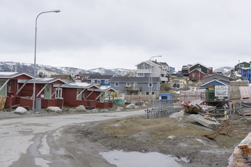 Traditional houses in Ilulissat city, Greenland