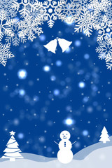 christmas background with trees and snowflakes