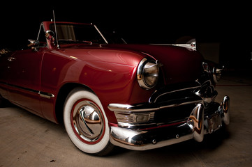 red vintage car