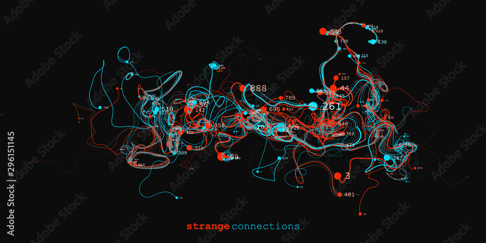 Poster vector abstract colorful big data information sorting visualization. social network, financial analy