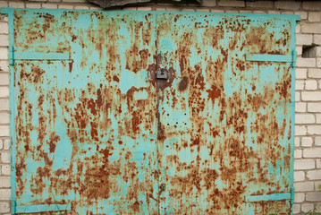 Textures of rusty iron with peeling paint