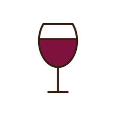 Isolated wine cup icon line and fill vector design