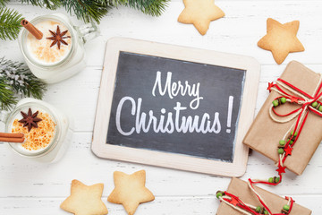 Eggnog. Traditional christmas cocktail