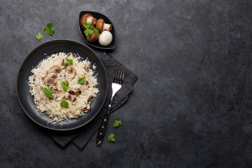 Delicious mushrooms risotto