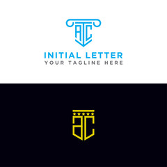 Obraz premium Set your company's logo design inspiration from the AC initial logo icon. -Vectors