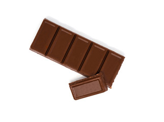 Chocolate row bar  isolated on  white background