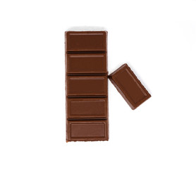 Chocolate row bar  isolated on  white background