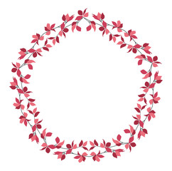 Vector illustration of a natural frame, romantic decoration branches with leaves