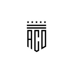 Inspire the linear icons of the ACO logo design Line illustration. Symbol. Vector image of an isolate
