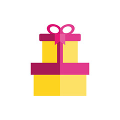 Obraz premium Happy birthday gift icon flat vector design