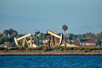 Oil drilling in the california wetland 