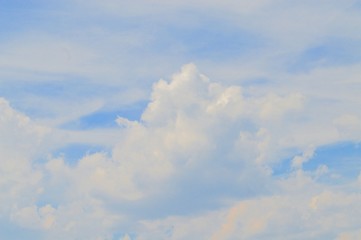 Naklejka na ściany i meble blue white sky with fluffy clouds