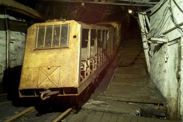 Obraz premium abandoned coal enterprise, underground mining
