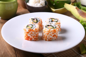 sushi rolls on plate