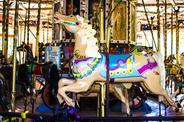 Children's Carousel in a public park - 296156900