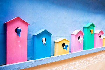 Badminton shuttle and racket for decoration of sports ground