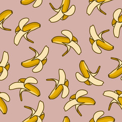 Banana pattern. Seamless pattern bananas. Beautiful seamless vector floral summer pattern with banana. repeated banana background.