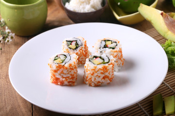 sushi on plate