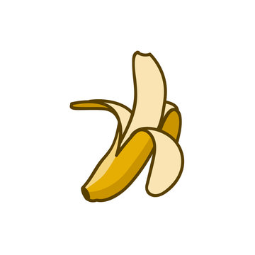 banana cartoon vector isolated on white background flat style