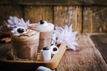 Happy  monster, pumpkin spice latte with big marshmallow eye