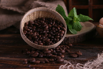 Coffee beans in basket