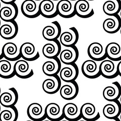 Fototapeta premium Wave seamless vector pattern or monochrome modern background