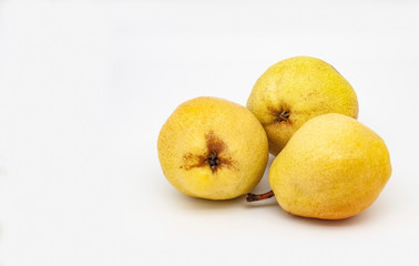 pears on white background