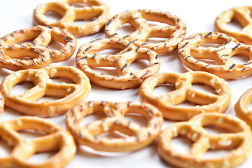 Fototapeta premium Cracker cookies on a white background