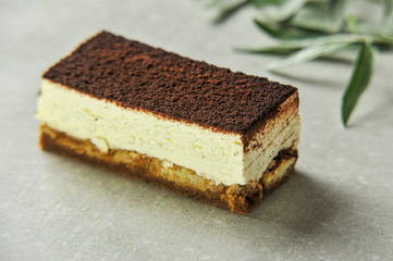 a piece of delicious fresh cake on a stone1