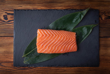 japanese raw sashimi salmon block