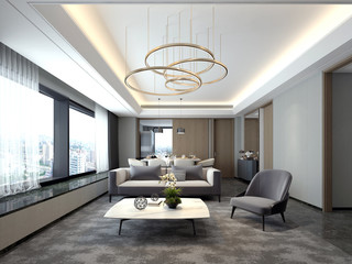 3d render. Modern living room interior.