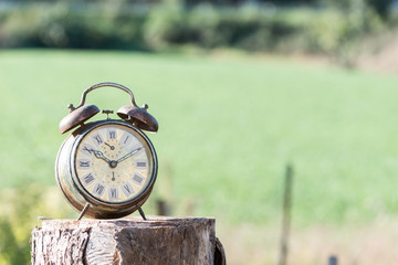 Detail old alarm clocks