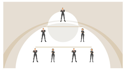 male and female avatars in office structures. office organization structure with a simple and easy template.