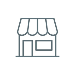 Shop icon on white background, Store Building Design Template. Vector illustration