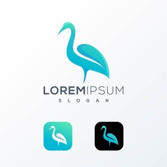 stork leaf logo design ready to use