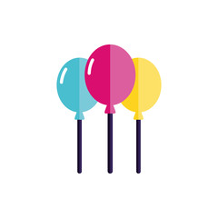 Happy birthday balloons icon flat vector design