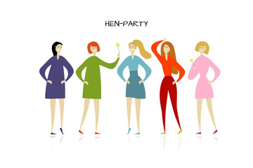 Girls party. Funny people characters