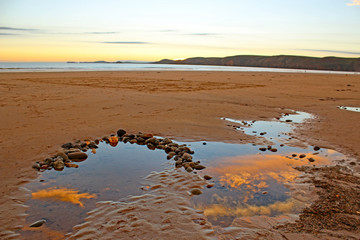 Sunset over Newgale Beach, Wales