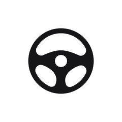 Steering wheel icon isolated on white background. Vector illustration