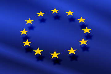 European Union flag on wavy material