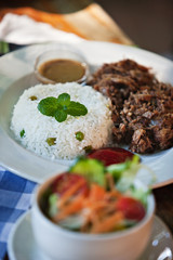 rice with meat and vegetables