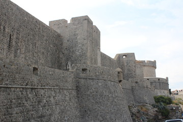 Fototapeta na wymiar old town city wall of dubrovnik croatia