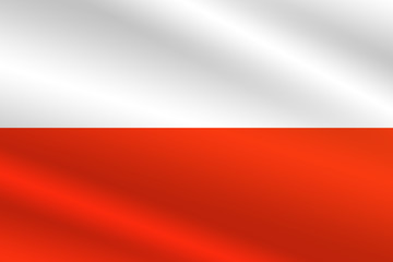 Polish flag on wavy material