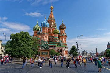 Cathédrale Saint-Basil-le Bienheureux, place Rouge, Moscou, Russie  - obrazy, fototapety, plakaty